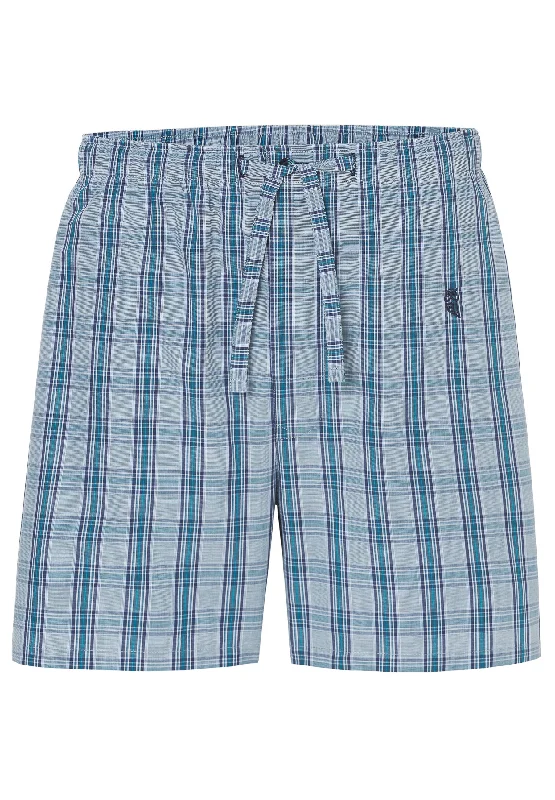 Pantalón Pijama Corto Hombre Popelín Cuadros - Verde 8502_44