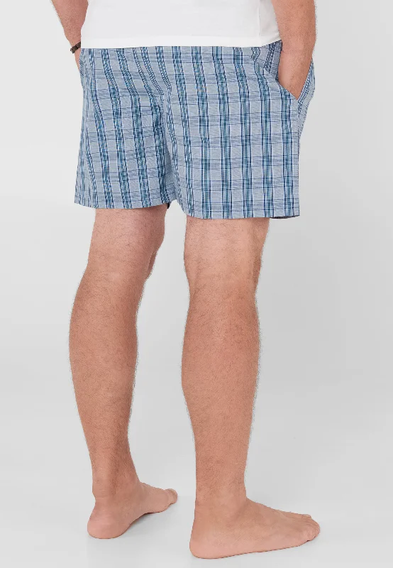 Pantalón Pijama Corto Hombre Popelín Cuadros - Verde 8502_44 Pantalón Pijama Corto Hombre Popelín Cuadros - Verde 8502_44