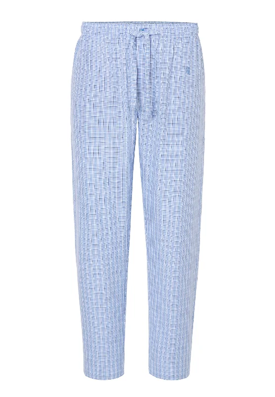 Pantalón Pijama Largo Hombre Popelín Cuadros - Azul 8975_30