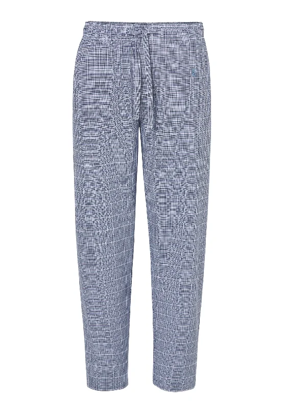 Pantalón Pijama Largo Hombre Popelín Cuadros - Azul 8976_36