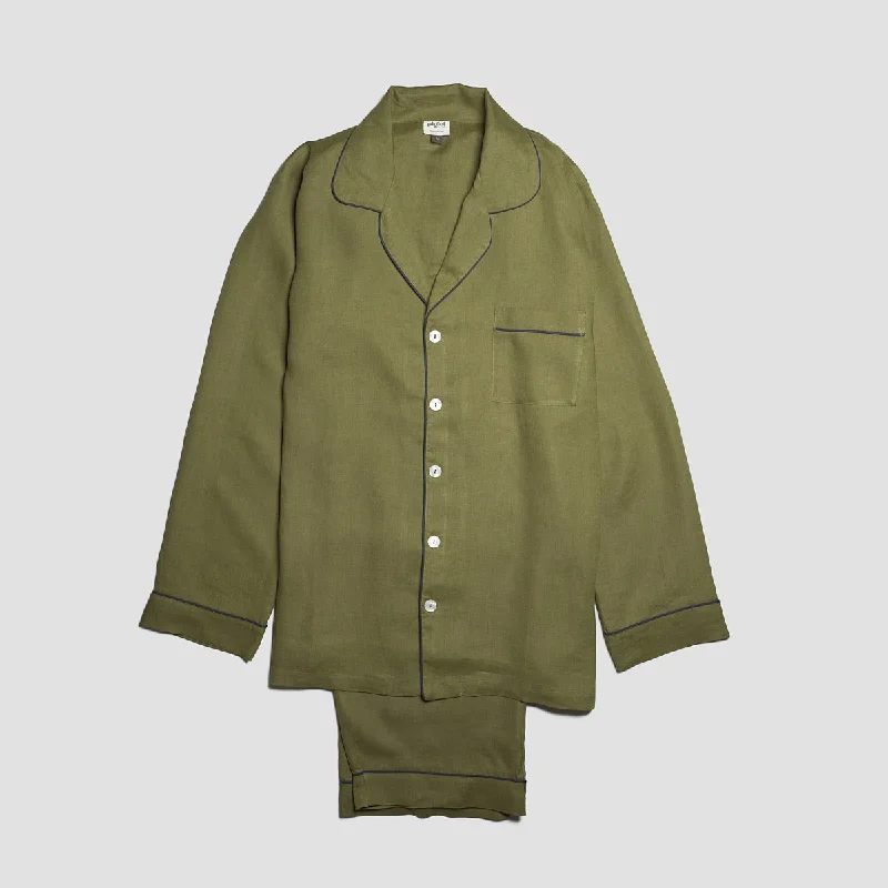 Men's Moss Linen Pajama Trouser Set
