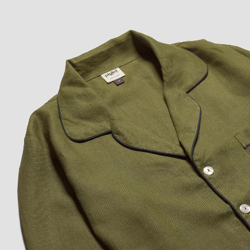 Men's Moss Linen Pajama Trouser Set