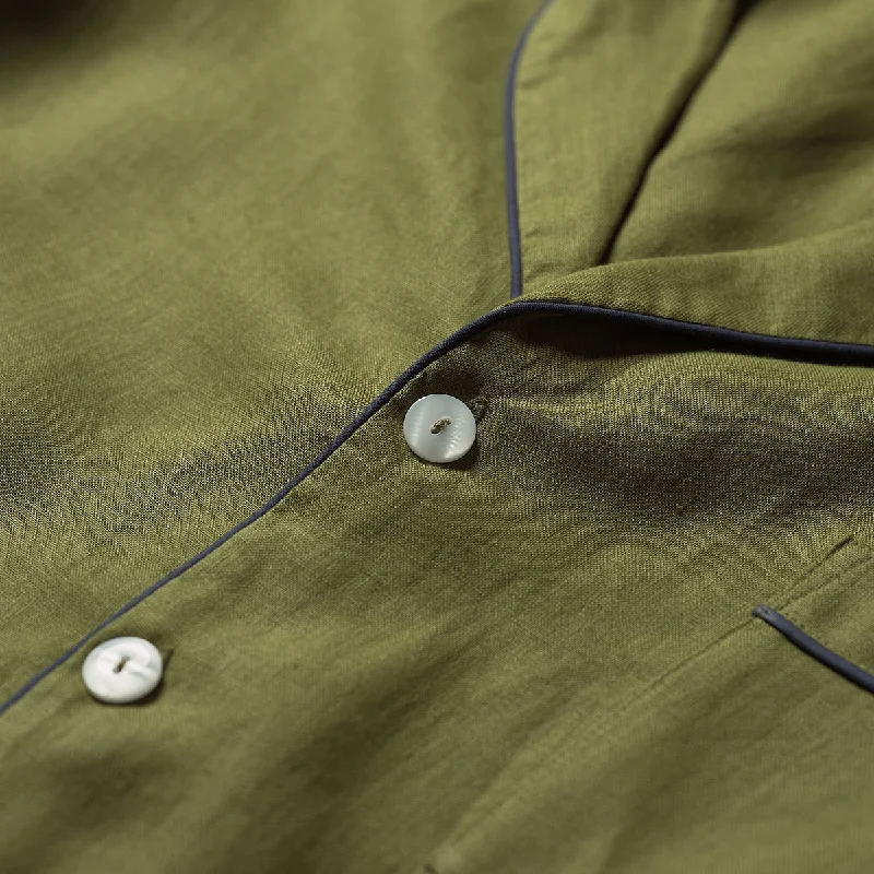 Men's Moss Linen Pajama Trouser Set