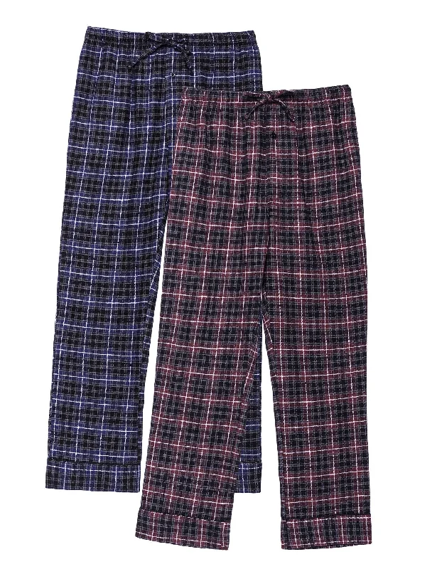 2-Pack (Plaid Burgundy-Grey/Navy-Black) / M