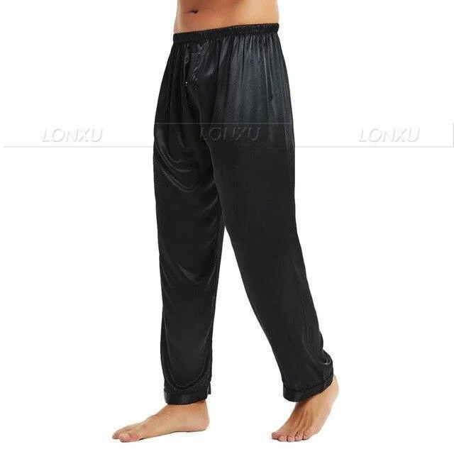 Sleepwear-Men's Silk Pajama Pants