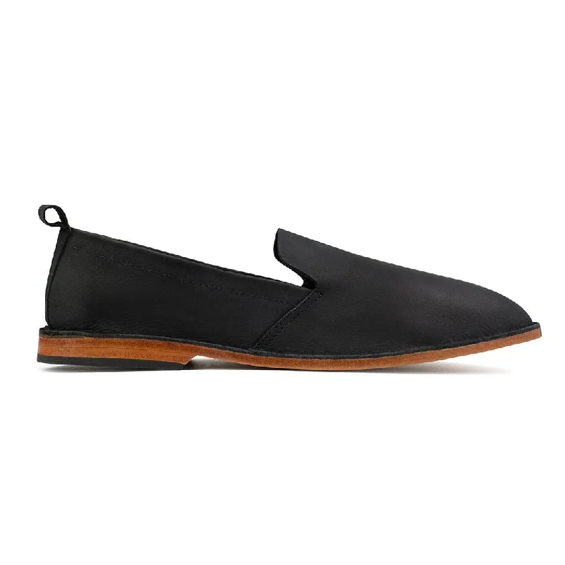 Viento Leather Loafers, Black
