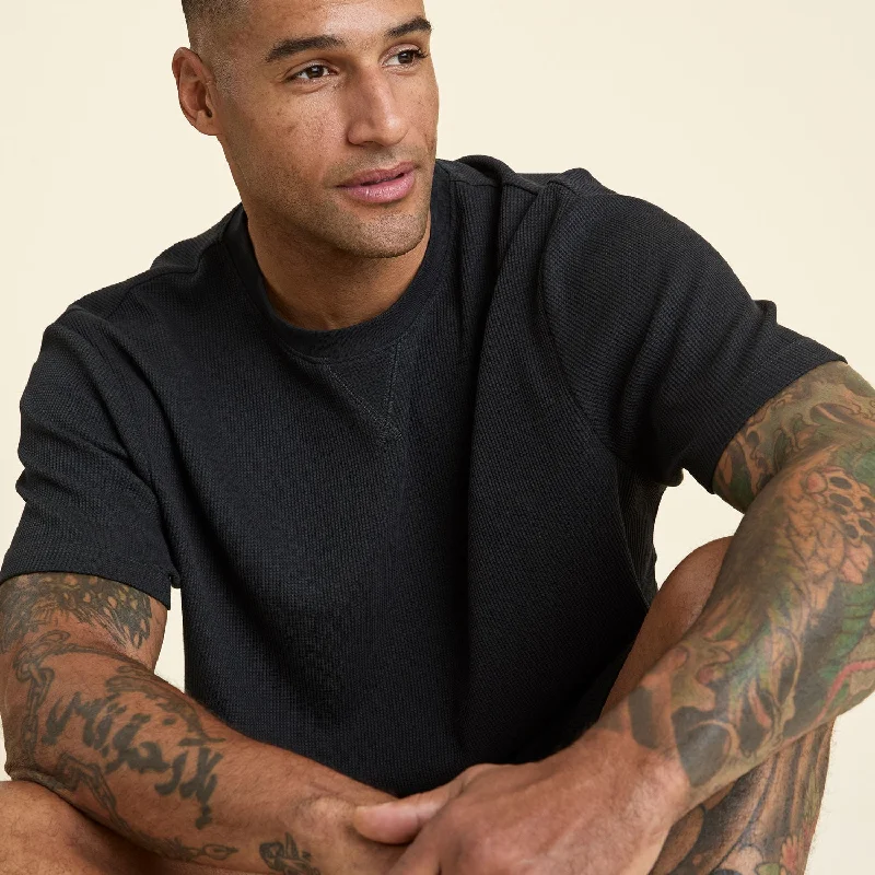 Waffle T-Shirt | Black Waffle T-Shirt | Black