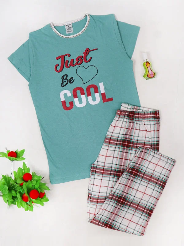 WNS01 TB Women Girls Night Suit Cool Sea Green